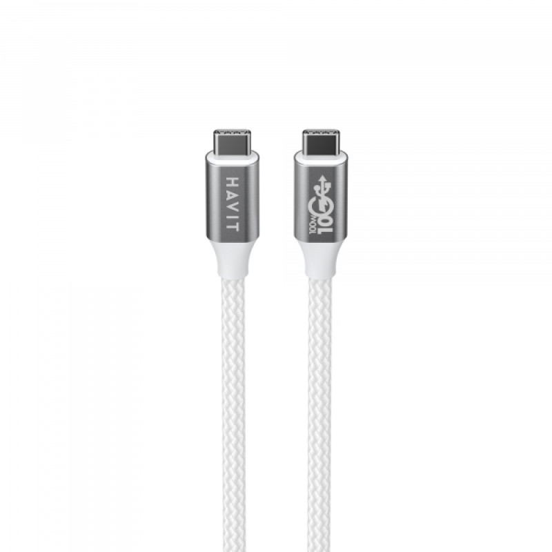 Кабель USB-C to USB-C HAVIT HV-CB6290 PD100W 5A 1м White