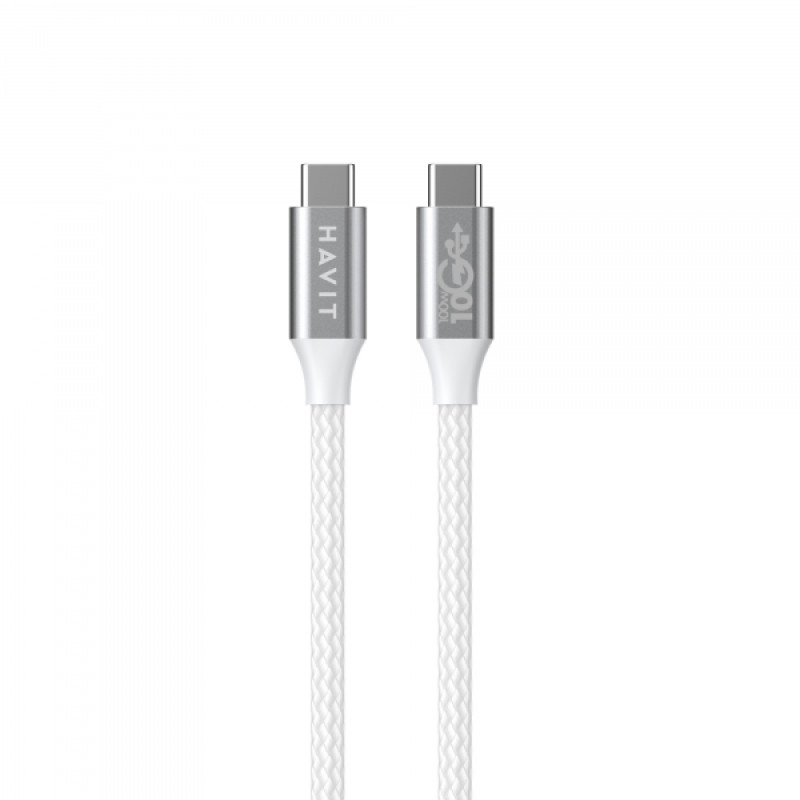 Кабель USB-C to USB-C HAVIT HV-CB6290 PD100W 5A 1м White