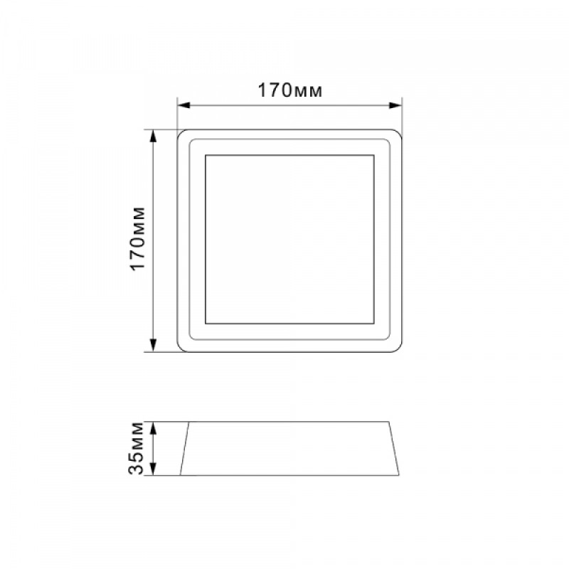 LED Світильник квадратний накладний TITANUM 18W 5000K 220V