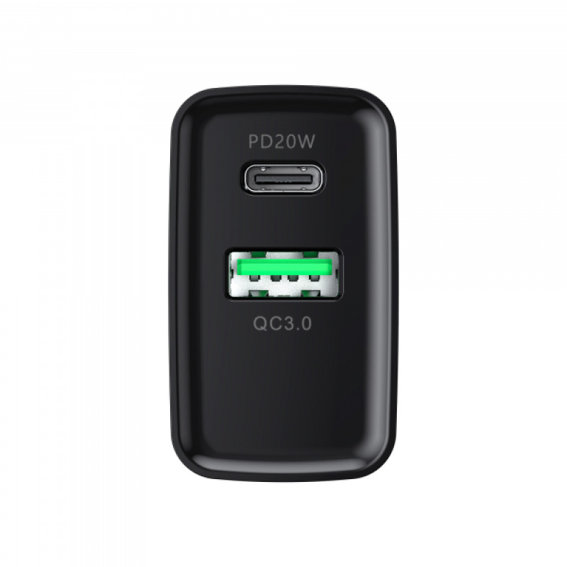 Зарядний пристрій HAVIT HV-UC111 20W USB+USB-C Black