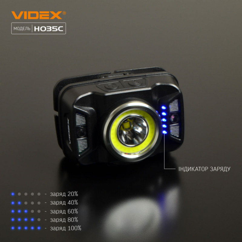 Налобний світлодіодний ліхтарик VIDEX VLF-H035C 410Lm 5000K