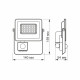 LED прожектор VIDEX F2e 10W 5000K з датчиком руху та освітленості