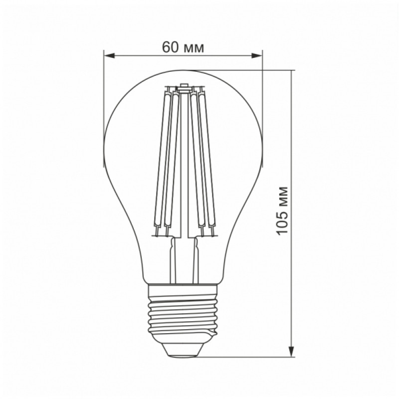 LED лампа VIDEX Filament A60FA 10W E27 2200K бронза