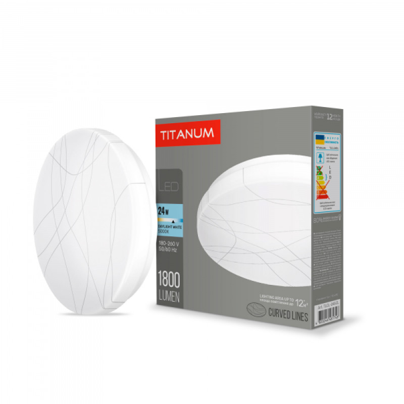 LED світильник настінно-стельовий TITANUM 24W 5000K  Криві лінії