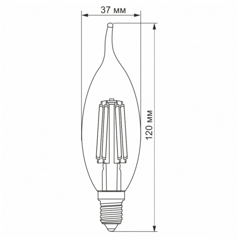 LED лампа VIDEX Filament C37Ft 6W E14 4100K