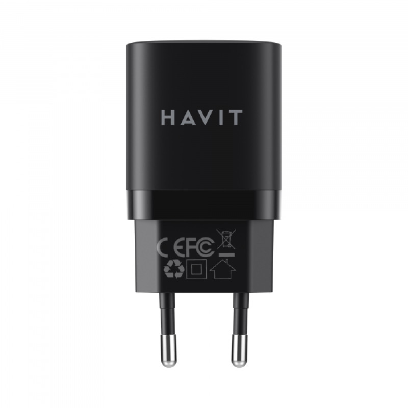 Зарядний пристрій HAVIT HV-UC30 GaN 30W USB+USB-C Black