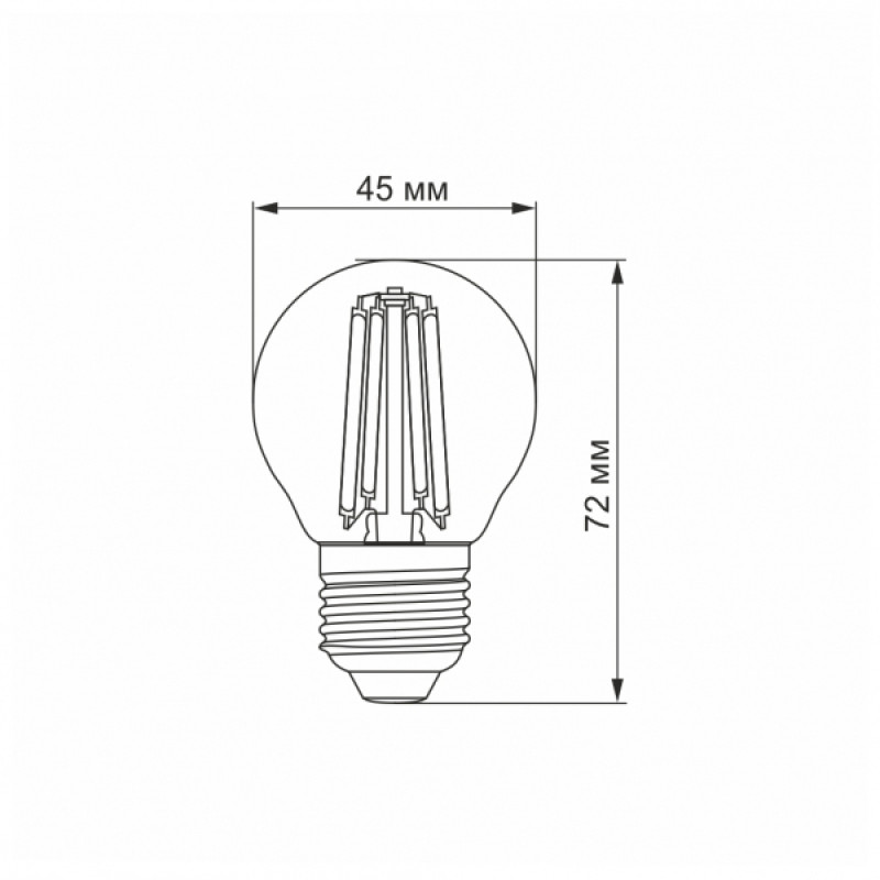 LED лампа VIDEX Filament G45F 6W E27 3000K