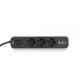 Мережевий подовжувач VIDEX ONCORD з/з 3п 3м (3x1.5мм) 2.4А 2USB+USB-C з кнопкою Black