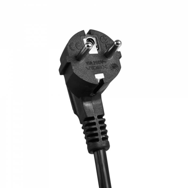 Мережевий подовжувач VIDEX ONCORD з/з 3п 3м (3x1.5мм) з кнопкою Black