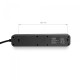 Мережевий подовжувач VIDEX ONCORD з/з 3п 3м (3x1.5мм) 2.4А 2USB+USB-C з кнопкою Black