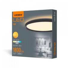LED світильник з декоративною підсвіткою круглий VIDEX DL3R 18W 4000K Чорний