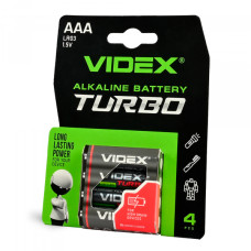 Батарейка лужна Videx LR03/AAA Turbo 4шт BLISTER