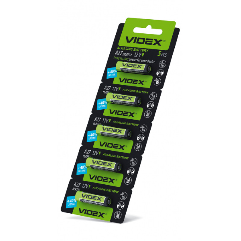 Батарейка лужна Videx А27 5шт BLISTER CARD