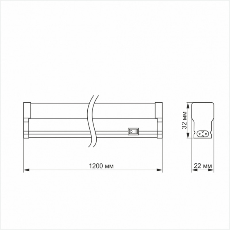 LED свiтильник лiнiйний Т5  TITANUM 20W 1.2М 5000K