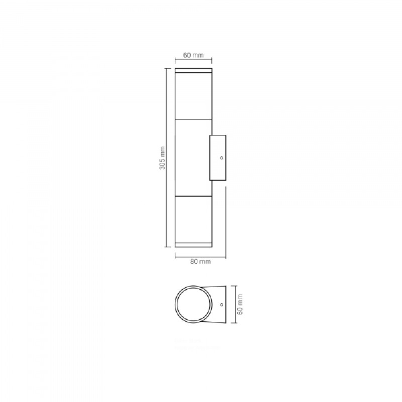 LED Світильник архітектурний AR092B IP54 VIDEX 2xGU10