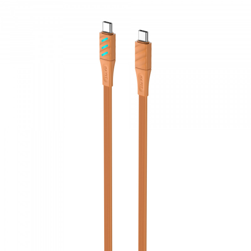 Кабель USB-C to USB-C HAVIT HV-CB6254 PD60W 3A 1м з LED індикатором Orange