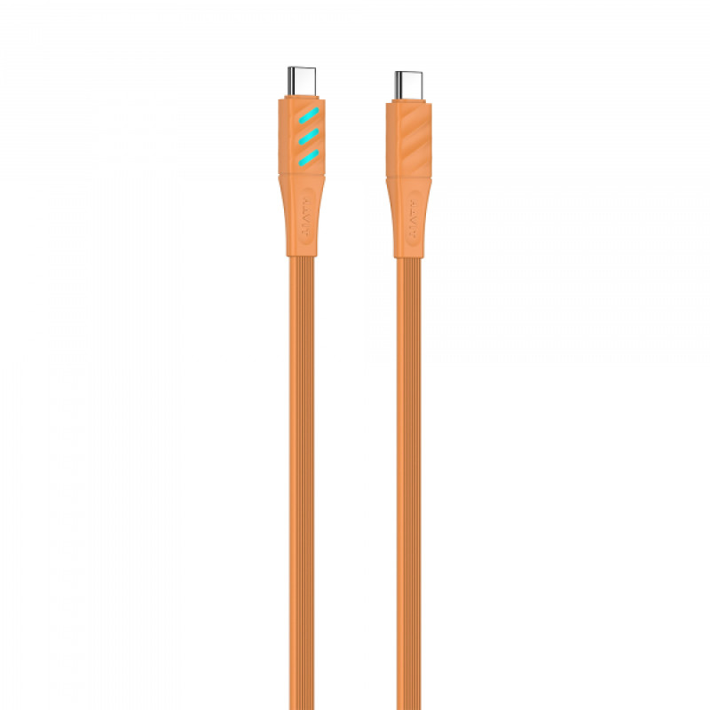 Кабель USB-C to USB-C HAVIT HV-CB6254 PD60W 3A 1м з LED індикатором Orange