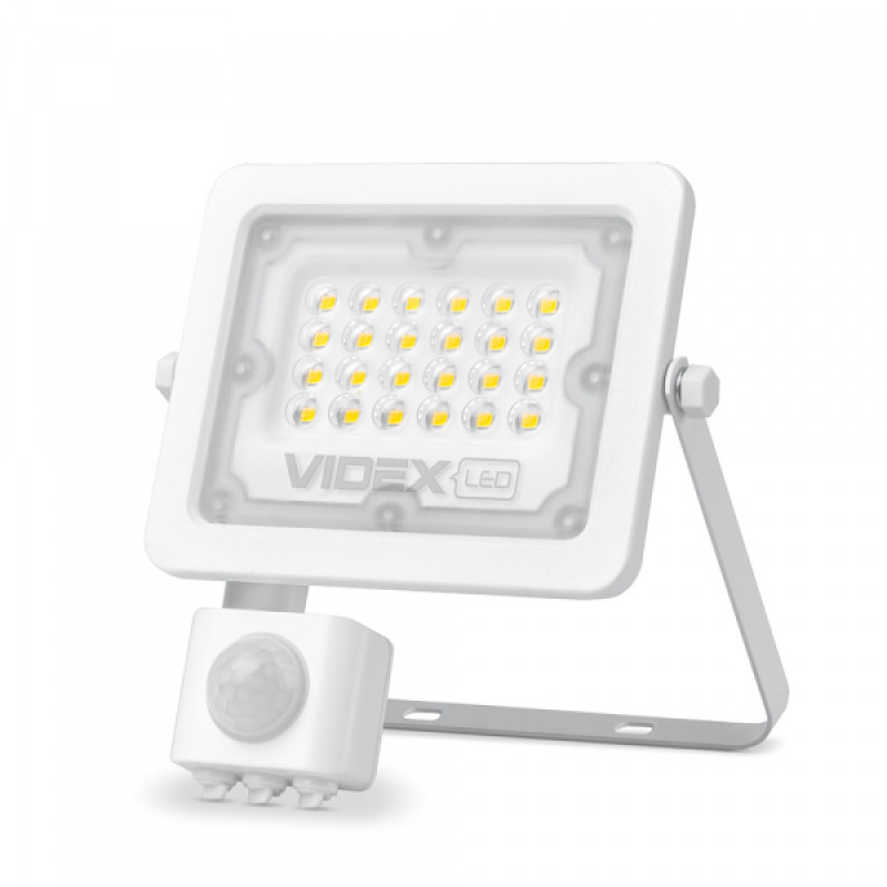 LED прожектор VIDEX F2e 20W 5000K з датчиком руху та освітленості