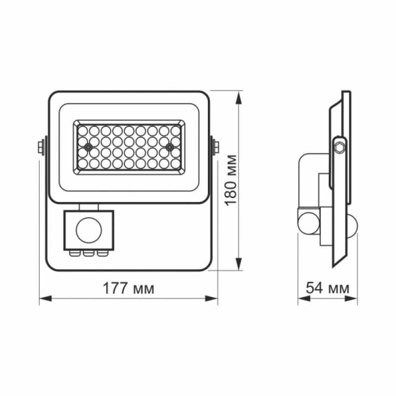 LED прожектор VIDEX F2e 30W 5000K з датчиком руху та освітленості