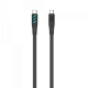 Кабель USB-C to USB-C HAVIT HV-CB6254 PD60W 3A 1м з LED індикатором Black