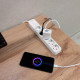 Мережевий подовжувач VIDEX ONCORD з/з 5п 3м (3x1.5мм) з кнопкою White