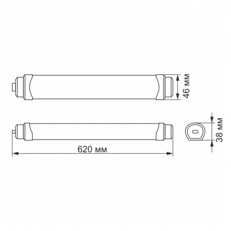 LED світильник IP65 лінійний магістральний VIDEX 18W 0,6М 5000K