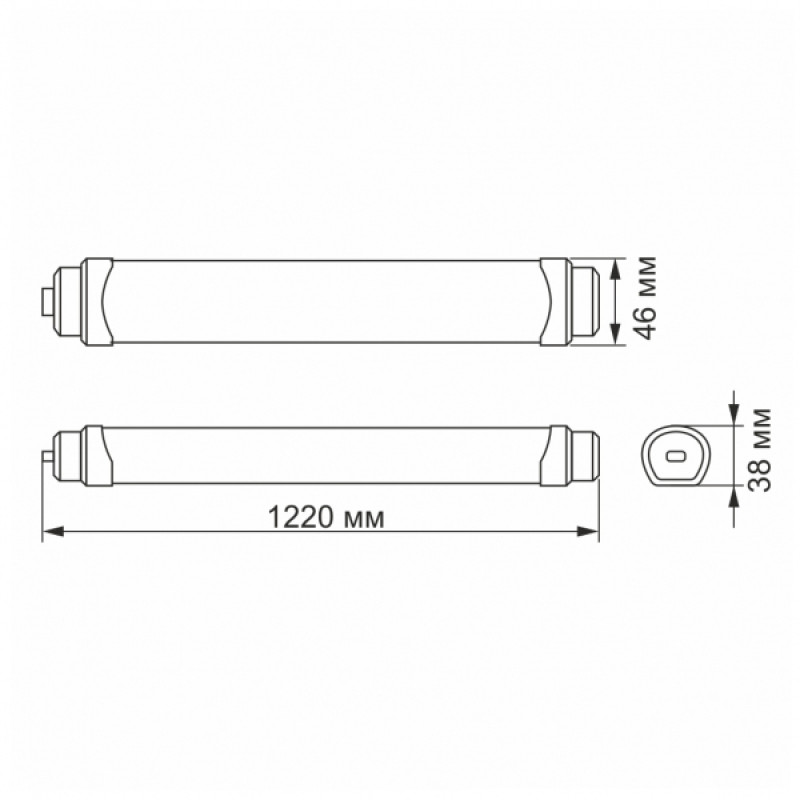LED світильник IP65 лінійний магістральний VIDEX 36W 1,2М 5000K