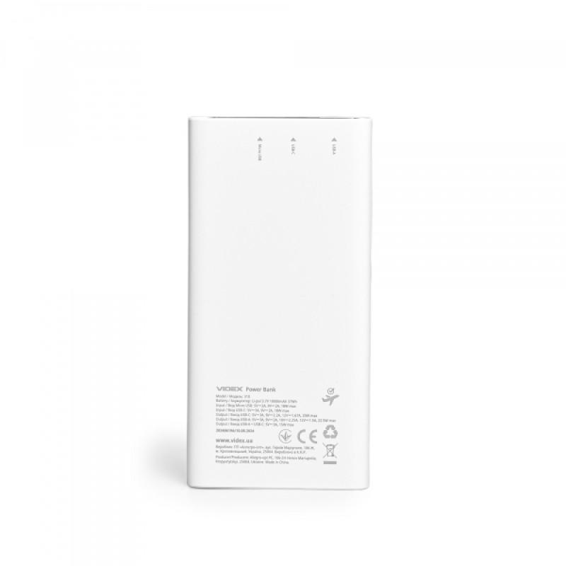 Павербанк 10000mAh VIDEX VPB-310 22.5W White