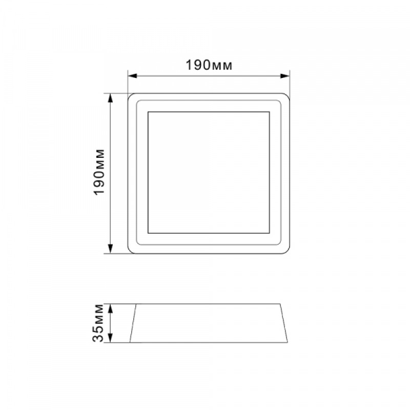 LED Світильник квадратний накладний TITANUM 24W 5000K