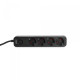 Мережевий подовжувач VIDEX ONCORD з/з 4п 3м (3x1.5мм) з кнопкою Black