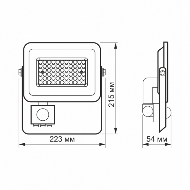 LED прожектор VIDEX F2e 50W 5000K з датчиком руху та освітленості