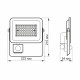 LED прожектор VIDEX F2e 50W 5000K з датчиком руху та освітленості