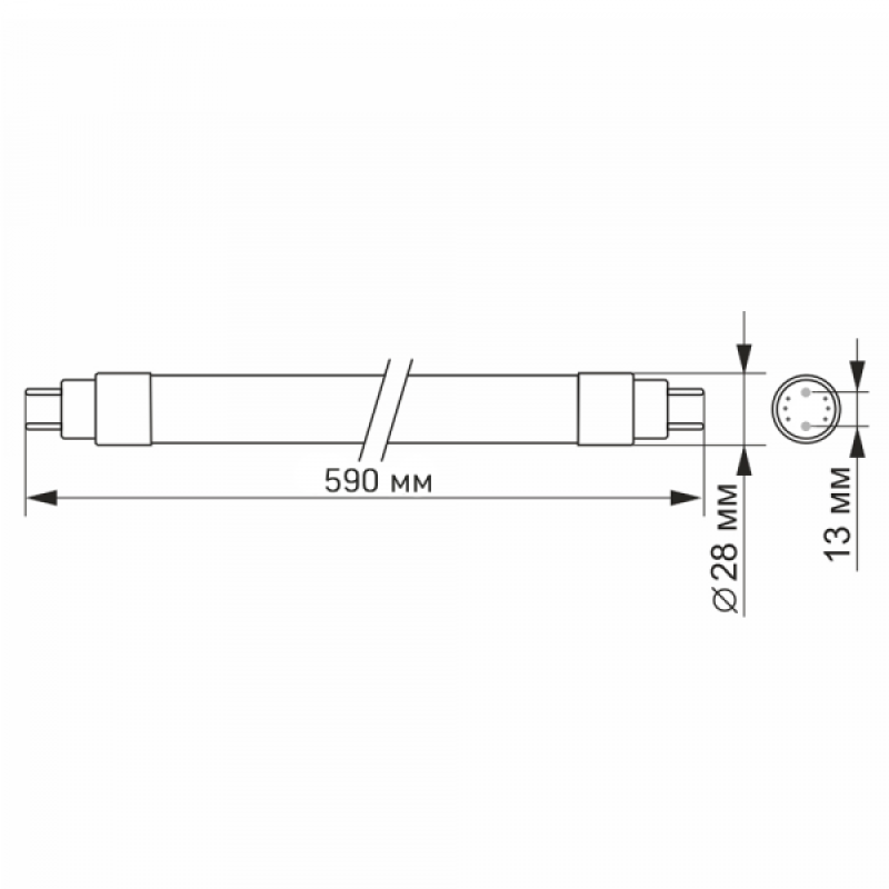 LED FITO лампа VIDEX T8F  9W 0.6M