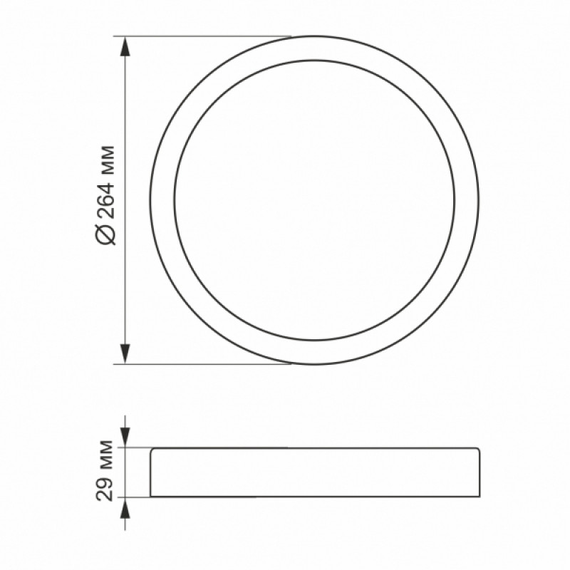LED Світильник круглий накладний VIDEX 24W 5000K Black