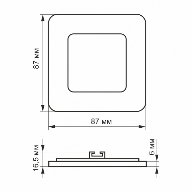 LED світильник вбудований квадрат VIDEX 3W 5000K
