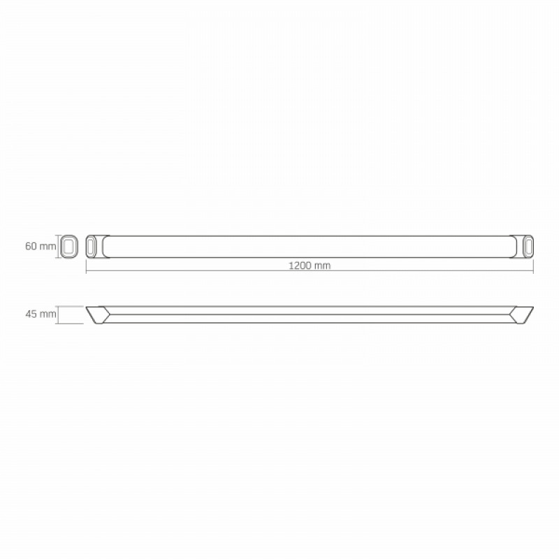 LED світильник лінійний VIDEX 72W 1.2М 5000K 220V чорний