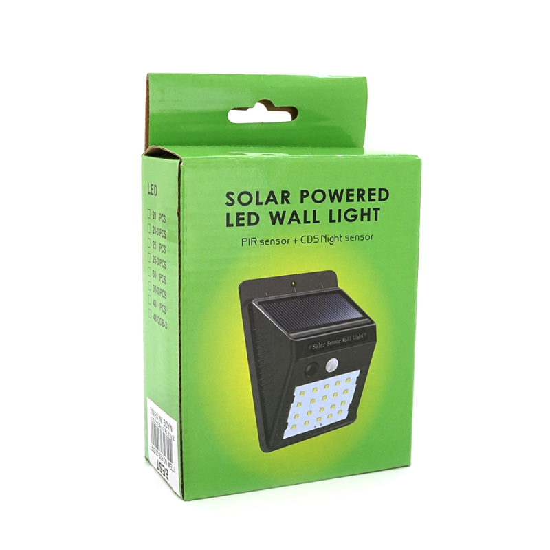 Вуличний ліхтар з сонячною панеллю 20 SMD LED Black