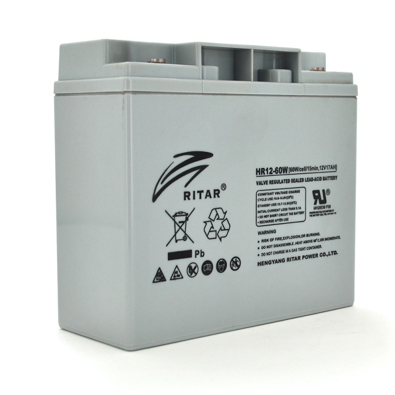 Акумуляторна батарея AGM RITAR HR12-60W, Gray Case, 12V 17.0Ah ( 181 х 77 х 167 (167 ) 4.80 kg Q4