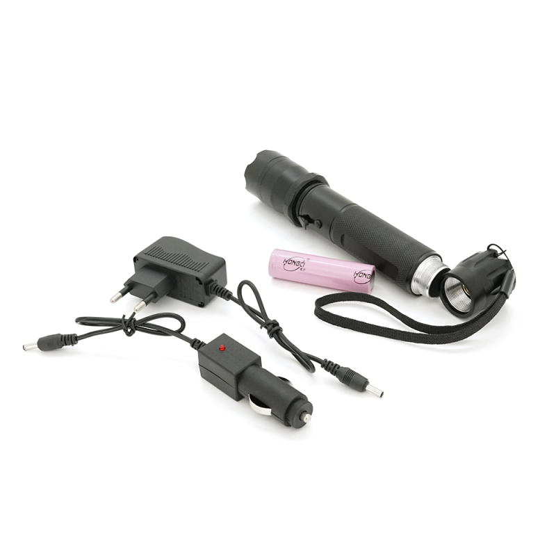 Ліхтар-шокер ручний BAILONG BL-1102, 1LED ХPE, струм 20000KV, 3W, 1 режим, 18650/2800mah, Black, IP44, СЗУ+АЗУ, 196х36х32мм, BOX