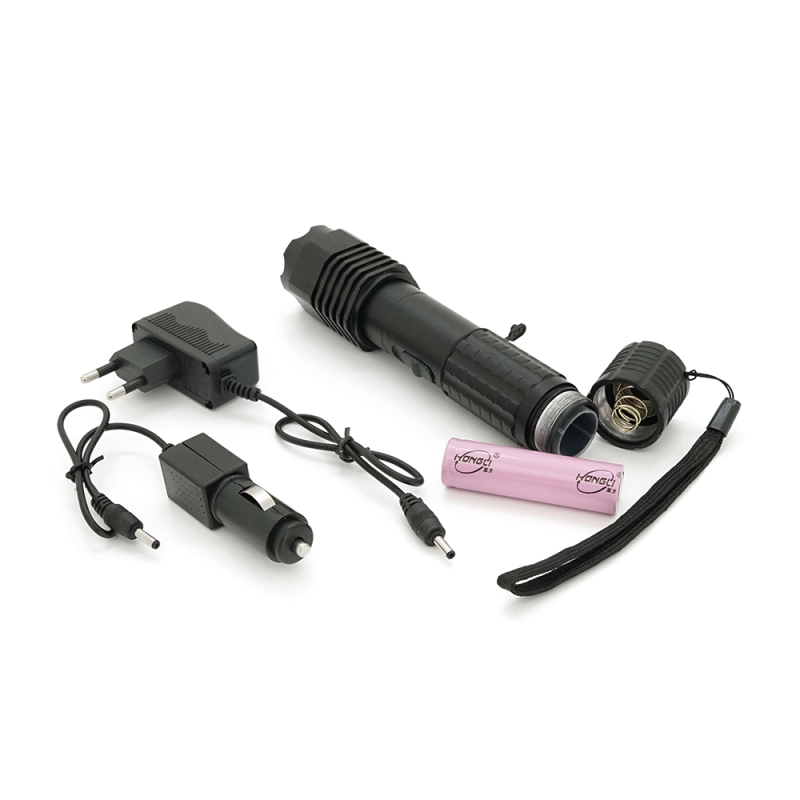 Ліхтар-шокер ручний BAILONG BL-1103, 1LED ХPE, струм 50000KV, 3W, 1 режим, 18650/2800mah/3*ААА, Black, IP44, СЗУ+АЗУ, 190х36х32мм, BOX