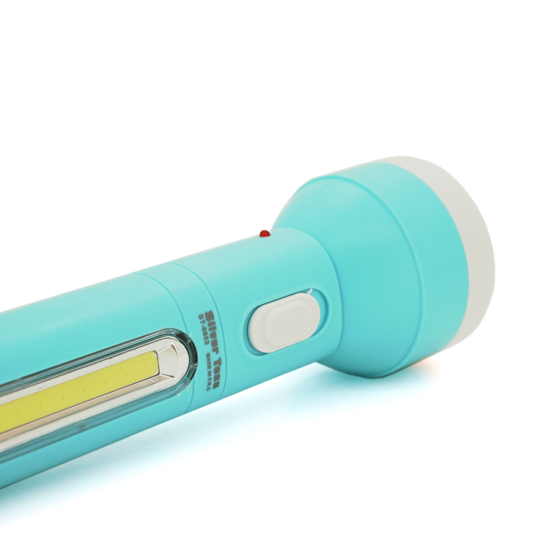 Ліхтарик ручний LATERNA ST-8653, 1W, 1Led+COB, 1+1 режим, вбудований аккум, корпус пластик, 220V, IP40, 185х63х35, Blister