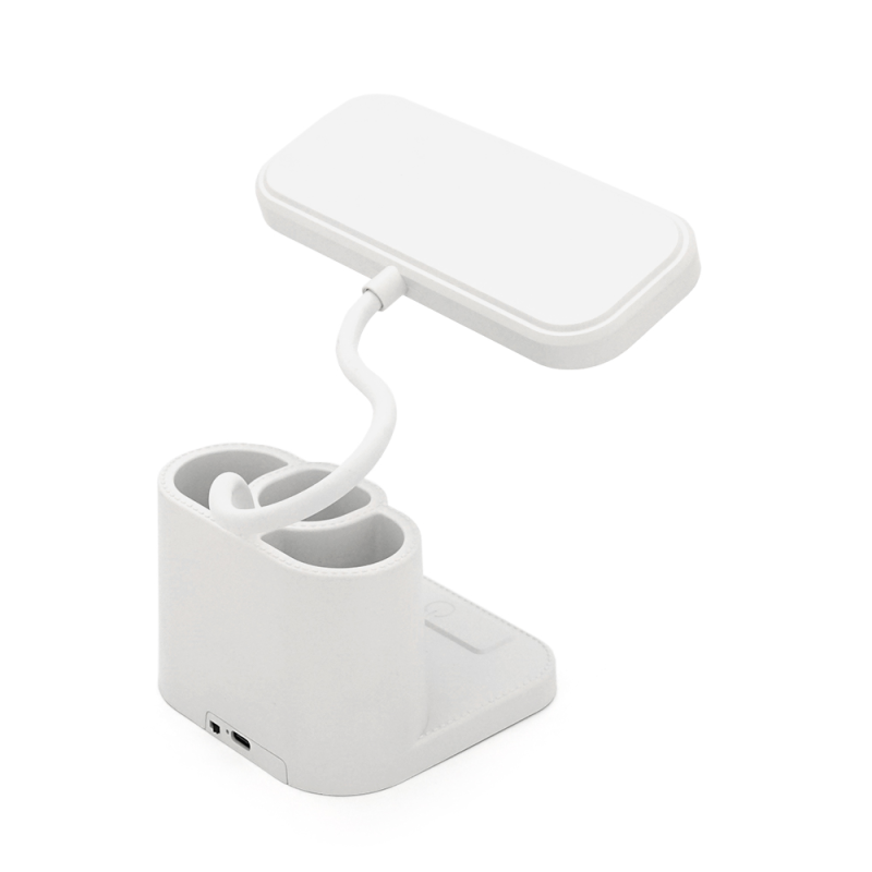 Гнучка настільна лампа BKL-L7 з органайзером, 3 режими (білий+теплий білий), сенсорне включення, вбудований акум 500mAh, 15х6 см, 290г, White, Box