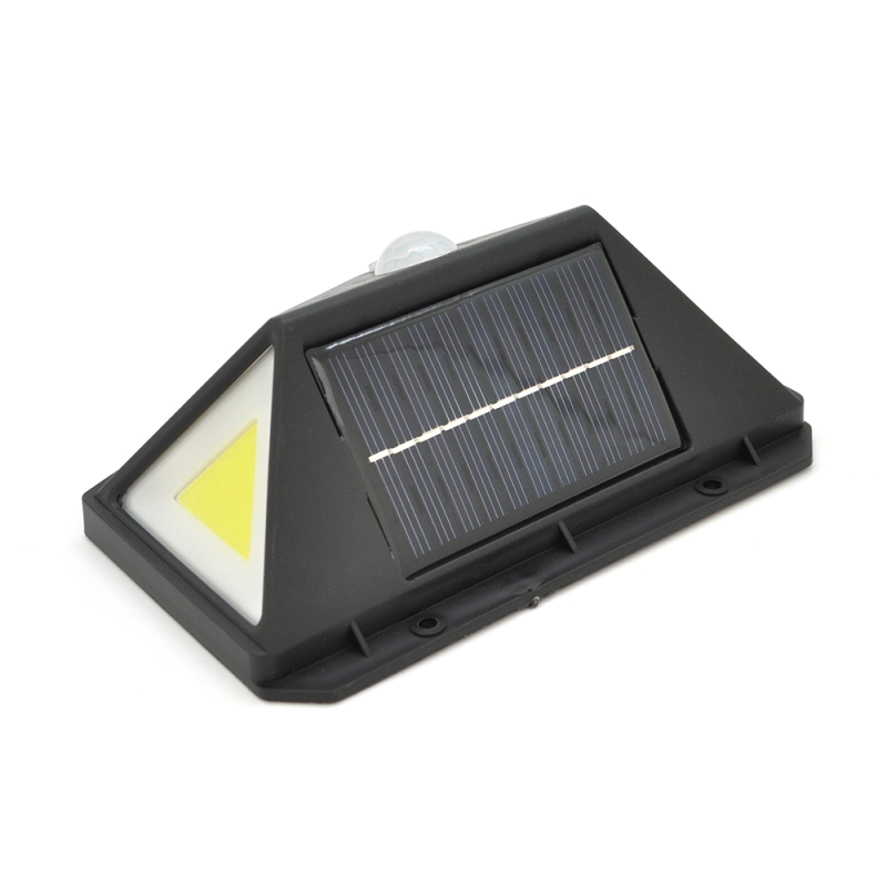 Вуличний ліхтар із сутінковим датчиком з сонячною панеллю, кріплення на стіну 100COB, Black