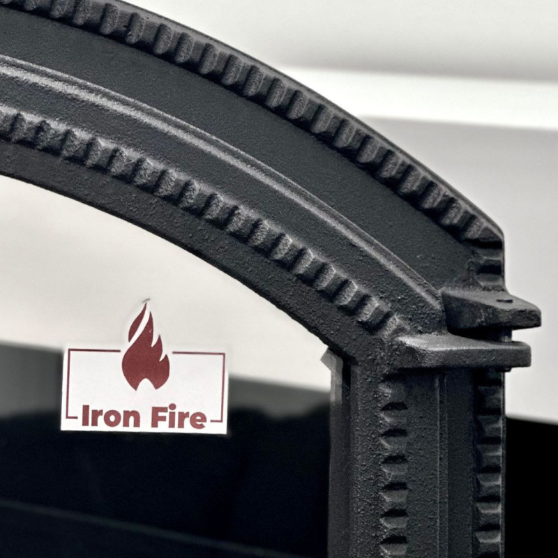 Дверцята чавунні для каміна з вогнетривким склом Iron Fire Дверцята топкові чавунні Sandra 575х475 мм