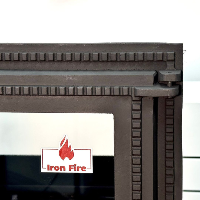 Дверцята чавунні для каміна з вогнетривким склом Iron Fire Дверцята топкові чавунні Brown 440х640 мм