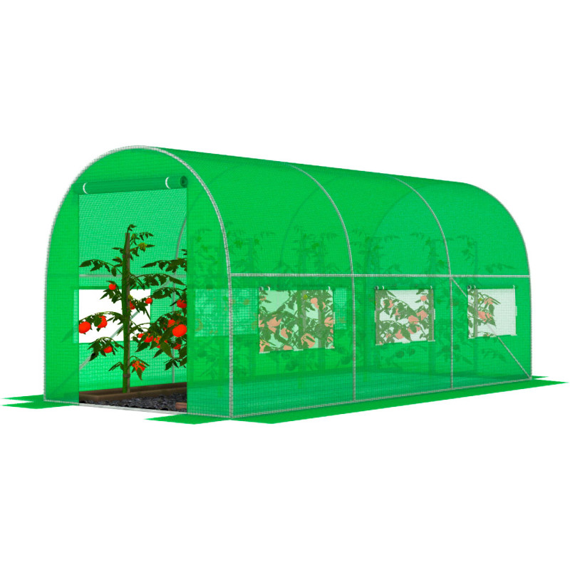 Садова теплиця зелена з вікнами FunFit Garden 9m2