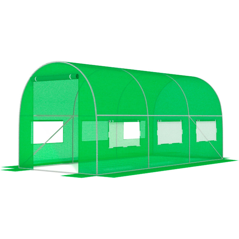 Садова теплиця зелена з вікнами FunFit Garden 9m2