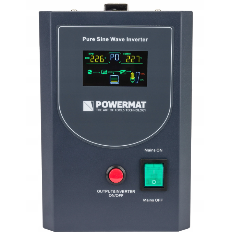 Гібридний ДБЖ/інвертор Powermat 500 VA 12/230V 400W/500VA (PM-UPS-500MP)