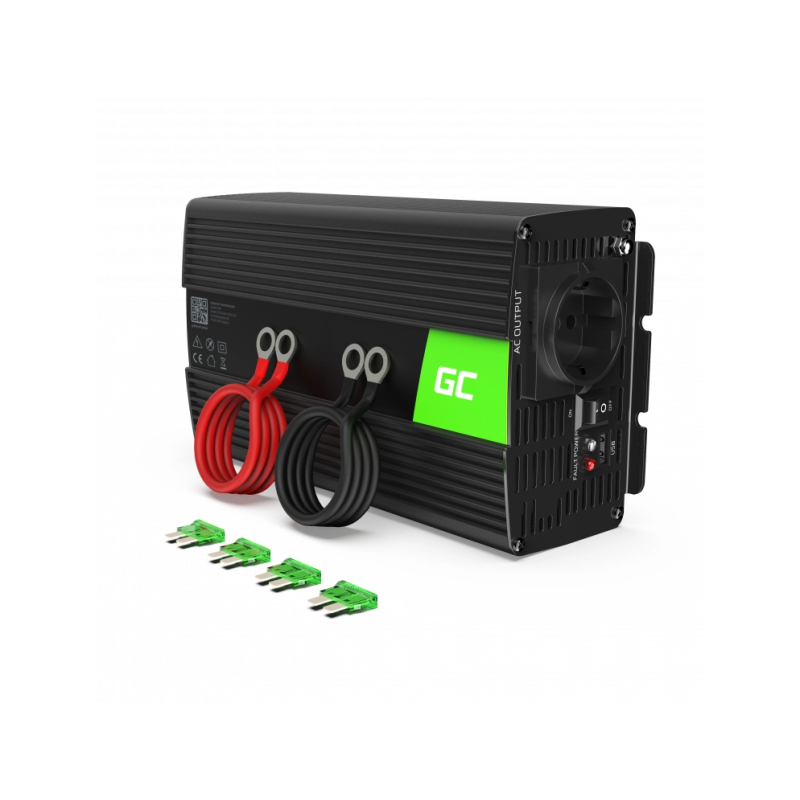 Мобільний інвертор Green Cell 12V на 230V 1000W/2000W (INV09) Чистий синус
