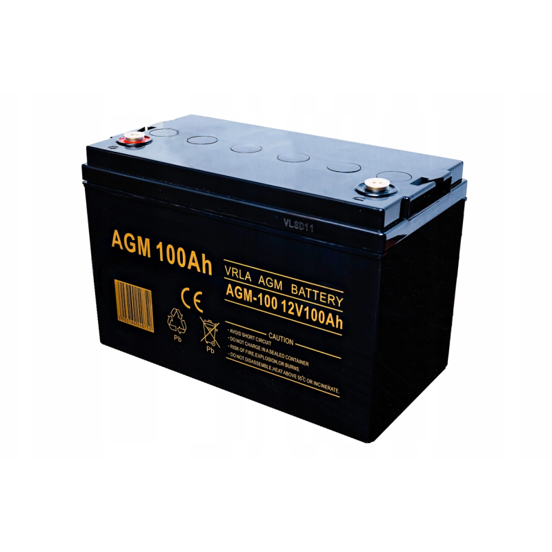 Акумулятор VOLT AGM VRLA 100Ah 12V + Зарядний пристрій Volt Polska 12V 8A LCD